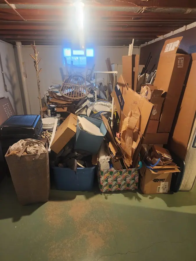 Roll-off dumpster container at job site for 20 Yard Dumpster Rental in Goffstown